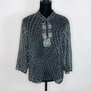 Grace Elements Oriental Collar Sheer Beaded Large